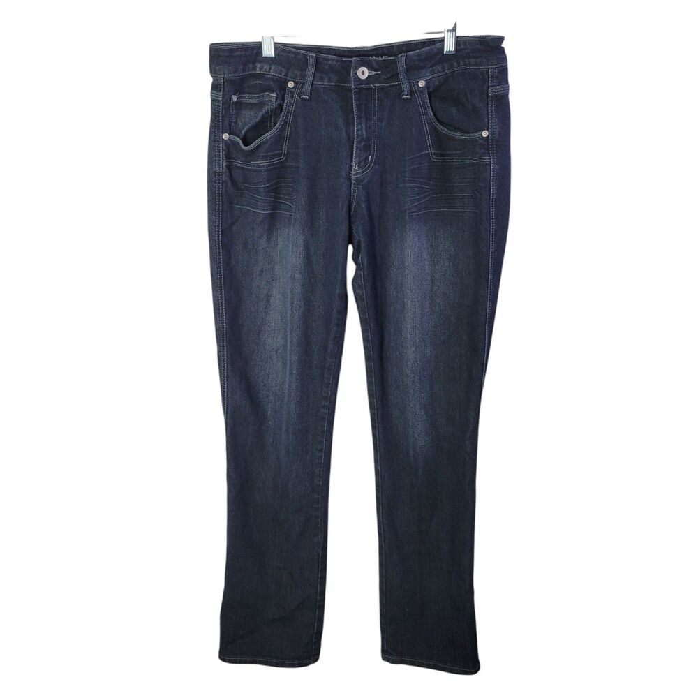 Massini Womens Size 12 Blue Solid BootCut Jeans